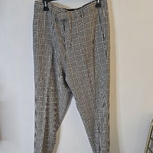 Zara Men's Glen Plaid Dress Pants - Black & White
